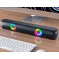 Barra de sonido q-connect bluetooth con iluminacion led y control de volumen color negro