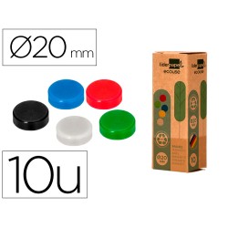 Iman para sujecion liderpapel ecouse pp recicladopara pizarra magnetica 20 mm caja de 10 unidades