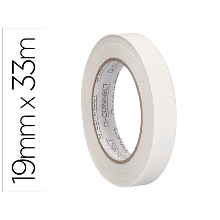Cinta adhesiva q-connect doble cara 33 m x 19 mm