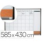 Planificador mensual nobo magnetico + tablero corcho horizontal con marco arqueado plata y negro 585x430 mm
