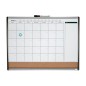Planificador mensual nobo magnetico + tablero corcho horizontal con marco arqueado plata y negro 585x430 mm