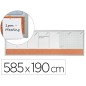 Planificador semanal nobo magnetico + tablero corcho horizontal con marco de aluminio 585x190 mm