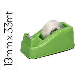 Portarrollo sobremesa liderpapel ecouse 100% plastico reciclado para cinta de 33 m color verde