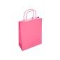 25 Unidades - Bolsa papel q-connect celulosa rosa xs con asa retorcida 180x240x80 mm 25 Unidades - Bolsa papel q-connect celulosa rosa xs con asa retorcida 180x240x80 mm