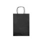 25 Unidades - Bolsa papel q-connect celulosa negro xs con asa retorcida 180x240x80 mm