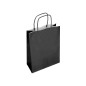 25 Unidades - Bolsa papel q-connect celulosa negro xs con asa retorcida 180x240x80 mm