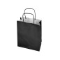 25 Unidades - Bolsa papel q-connect celulosa negro xs con asa retorcida 180x240x80 mm