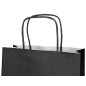 25 Unidades - Bolsa papel q-connect celulosa negro xs con asa retorcida 180x240x80 mm