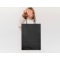 25 Unidades - Bolsa papel q-connect celulosa negro xs con asa retorcida 180x240x80 mm