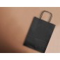 25 Unidades - Bolsa papel q-connect celulosa negro xs con asa retorcida 180x240x80 mm
