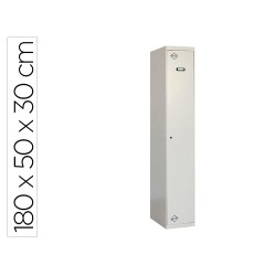 Taquilla metalica simonrack 1 puerta con cerradura montada respiradero y etiquetero gris/gris 1800x500x300 mm