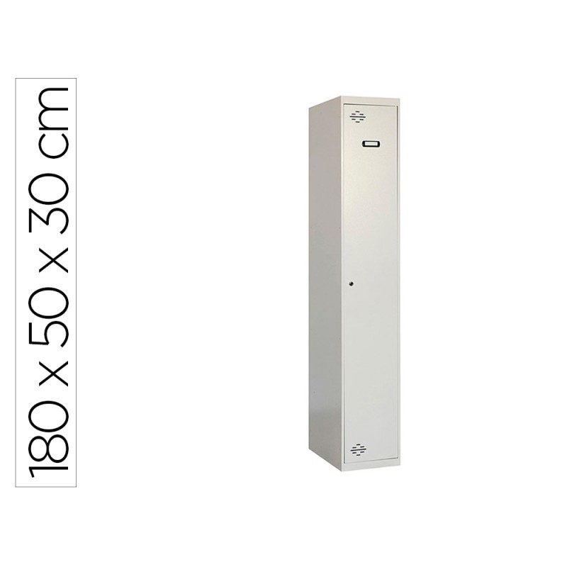 Taquilla metalica simonrack 1 puerta con cerradura montada respiradero y etiquetero gris/gris 1800x500x300 mm Taquilla metalica simonrack 1 puerta con cerradura montada respiradero y etiquetero gris/gris 1800x500x300 mm