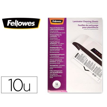 Hoja de limpieza fellowes para plastificadoras pack de 10 unidades