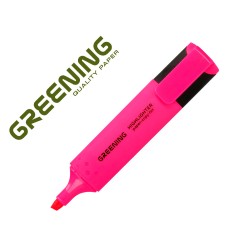 12 Unidades - Rotulador greening fluorescente punta biselada rosa