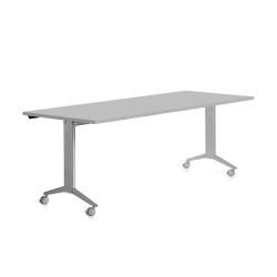 Mesa de oficina rocada 180x80cm con tablero abatible 90 acabado fd02 gris/gris