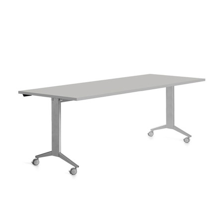 Mesa de oficina rocada 180x80cm con tablero abatible 90 acabado fd02 gris/gris