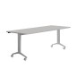Mesa de oficina rocada 180x80cm con tablero abatible 90 acabado fd02 gris/gris