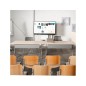 Mesa de oficina rocada 180x80cm con tablero abatible 90 acabado fd02 gris/gris