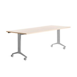 Mesa de oficina rocada 180x80cm con tablero abatible 90 acabado fd01 gris/haya