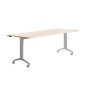 Mesa de oficina rocada 180x80cm con tablero abatible 90 acabado fd01 gris/haya