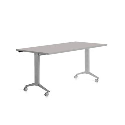 Mesa de oficina rocada 160x80cm con tablero abatible 90 acabado fd02 gris/gris