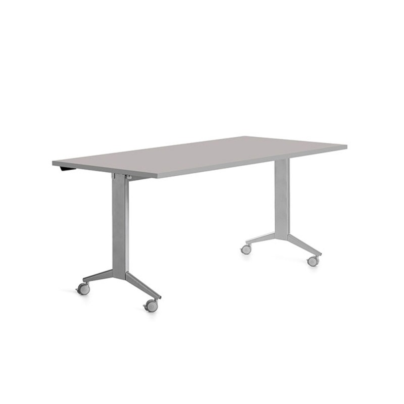 Mesa de oficina rocada 160x80cm con tablero abatible 90 acabado fd02 gris/gris