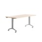 Mesa de oficina rocada 160x80cm con tablero abatible 90 acabado fd01 gris/haya