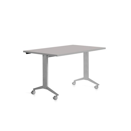 Mesa de oficina rocada 140x80cm con tablero abatible 90 acabado fd02 gris/gris