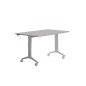 Mesa de oficina rocada 140x80cm con tablero abatible 90 acabado fd02 gris/gris