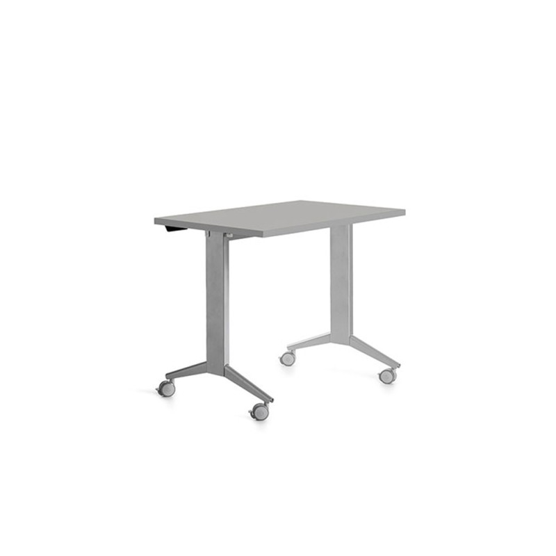 Mesa de oficina rocada 120x60cm con tablero abatible 90 acabado fd02 gris/gris