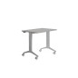 Mesa de oficina rocada 120x60cm con tablero abatible 90 acabado fd02 gris/gris