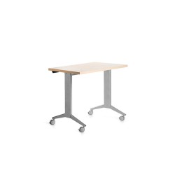 Mesa de oficina rocada 120x60cm con tablero abatible 90 acabado fd01 gris/haya