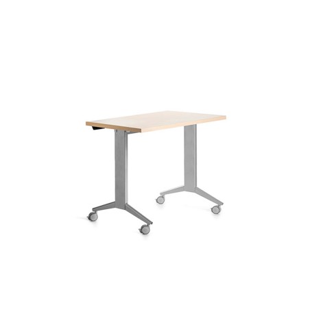 Mesa de oficina rocada 120x60cm con tablero abatible 90 acabado fd01 gris/haya