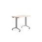 Mesa de oficina rocada 120x60cm con tablero abatible 90 acabado fd01 gris/haya