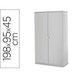 Armario metalico iorder mm2000 con 2 puertas batientes y 4 estantes 198x95x45 cm