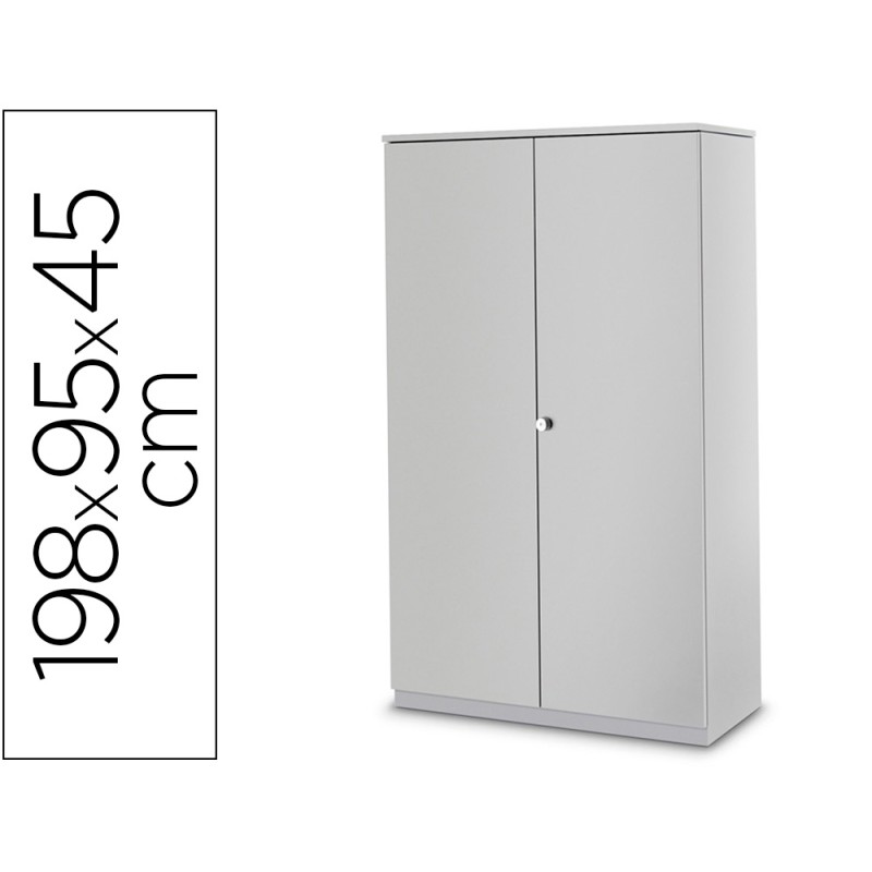 Armario metalico iorder mm2000 con 2 puertas batientes y 4 estantes 198x95x45 cm