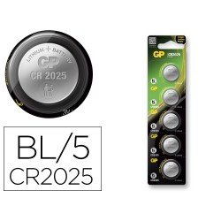 Pila gp alcalina boton litio cr2025 blister de 5 unidades