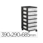 Cajonera archivo 2000 6 cajones transparente carcasa negra 6 litros con ruedas 390x290x685 mm Cajonera archivo 2000 6 cajones transparente carcasa negra 6 litros con ruedas 390x290x685 mm