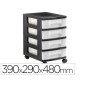 Cajonera archivo 2000 4 cajones transparente carcasa negra 6 litros con ruedas 390x290x480 mm Cajonera archivo 2000 4 cajones transparente carcasa negra 6 litros con ruedas 390x290x480 mm
