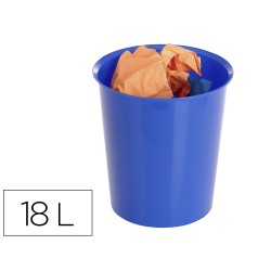 Papelera plastico archivo 2000 ecogreen 100% reciclada 18 litros color azul 290x310 mm