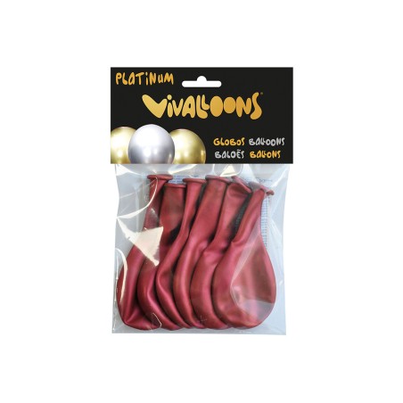 Globo 100% latex biodegradable rojo medianoche blister de 6 unidades