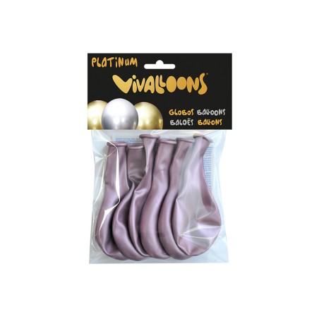 Globo 100% latex biodegradable rosa medianoche blister de 6 unidades
