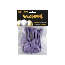 Globo 100% latex biodegradable lila blister de 6 unidades