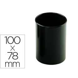 Cubilete portalapices faibo negro opaco plastico reciclado diametro 78 mm alto 100 mm alto