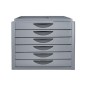 Fichero cajones de sobremesa q-connect bandeja organizadora superior 6 cajones color gris opaco