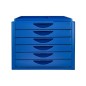 Fichero cajones de sobremesa q-connect bandeja organizadora superior 6 cajones color azul opaco Fichero cajones de sobremesa q-connect bandeja organizadora superior 6 cajones color azul opaco