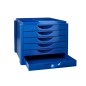 Fichero cajones de sobremesa q-connect bandeja organizadora superior 6 cajones color azul opaco Fichero cajones de sobremesa q-connect bandeja organizadora superior 6 cajones color azul opaco