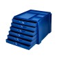 Fichero cajones de sobremesa q-connect bandeja organizadora superior 6 cajones color azul opaco Fichero cajones de sobremesa q-connect bandeja organizadora superior 6 cajones color azul opaco