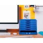 Fichero cajones de sobremesa q-connect bandeja organizadora superior 6 cajones color azul opaco Fichero cajones de sobremesa q-connect bandeja organizadora superior 6 cajones color azul opaco