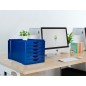 Fichero cajones de sobremesa q-connect bandeja organizadora superior 6 cajones color azul opaco Fichero cajones de sobremesa q-connect bandeja organizadora superior 6 cajones color azul opaco